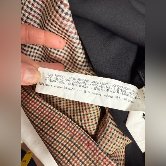 ZARA Tan and Black Asymmetrical Fitted Dress size L - Picture 13 of 16